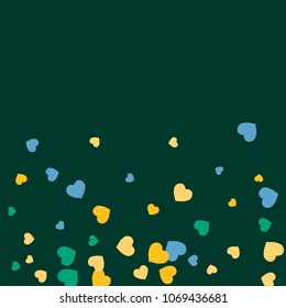 Festive Background with Colorful hearts. Delicate Pattern for Postcard, Print, Banner or Poster. Pretty hearts For Party Decoration, Wedding, Birthday or Anniversary Invitation. Vector