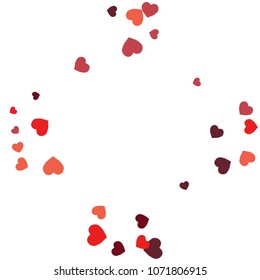 Festive Background with Colorful hearts. Delicate Pattern for Postcard, Print, Banner or Poster. Pretty hearts For Party Decoration, Wedding, Birthday or Anniversary Invitation. Vector

