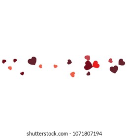 Festive Background with Colorful hearts. Delicate Pattern for Postcard, Print, Banner or Poster. Pretty hearts For Party Decoration, Wedding, Birthday or Anniversary Invitation. Vector

