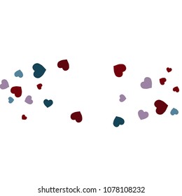 Festive Background with Colorful hearts. Delicate Pattern for Postcard, Print, Banner or Poster. Pretty hearts For Party Decoration, Wedding, Birthday or Anniversary Invitation. Vector
