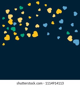 Festive Background with Colorful hearts. Delicate Pattern for Postcard, Print, Banner or Poster. Pretty hearts For Party Decoration, Wedding, Birthday or Anniversary Invitation. Vector
