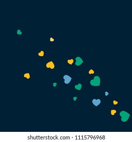 Festive Background with Colorful hearts. Delicate Pattern for Postcard, Print, Banner or Poster. Pretty hearts For Party Decoration, Wedding, Birthday or Anniversary Invitation. Vector
