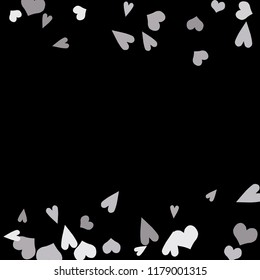 Festive Background with Colorful hearts. Delicate Pattern for Postcard, Print, Banner or Poster. Pretty hearts For Party Decoration, Wedding, Birthday or Anniversary Invitation. Vector