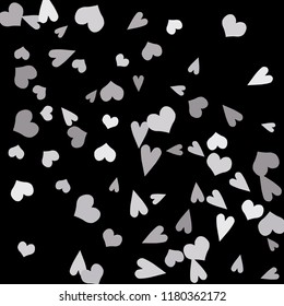 Festive Background with Colorful hearts. Delicate Pattern for Postcard, Print, Banner or Poster. Pretty hearts For Party Decoration, Wedding, Birthday or Anniversary Invitation. Vector