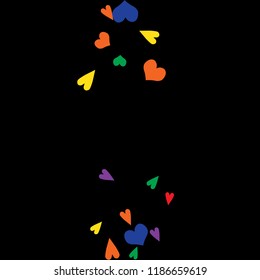 Festive Background with Colorful hearts. Delicate Pattern for Postcard, Print, Banner or Poster. Pretty hearts For Party Decoration, Wedding, Birthday or Anniversary Invitation. Vector

