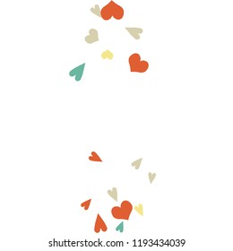 Festive Background with Colorful hearts. Delicate Pattern for Postcard, Print, Banner or Poster. Pretty hearts For Party Decoration, Wedding, Birthday or Anniversary Invitation. Vector