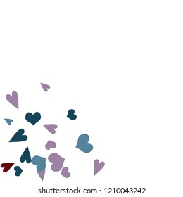 Festive Background with Colorful hearts. Delicate Pattern for Postcard, Print, Banner or Poster. Pretty hearts For Party Decoration, Wedding, Birthday or Anniversary Invitation. Vector