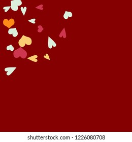 Festive Background with Colorful hearts. Delicate Pattern for Postcard, Print, Banner or Poster. Pretty hearts For Party Decoration, Wedding, Birthday or Anniversary Invitation. Vector
