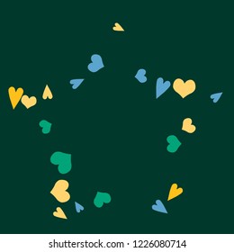 Festive Background with Colorful hearts. Delicate Pattern for Postcard, Print, Banner or Poster. Pretty hearts For Party Decoration, Wedding, Birthday or Anniversary Invitation. Vector
