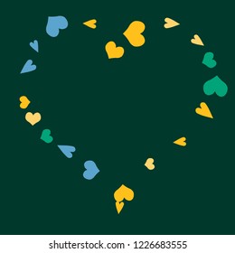 Festive Background with Colorful hearts. Delicate Pattern for Postcard, Print, Banner or Poster. Pretty hearts For Party Decoration, Wedding, Birthday or Anniversary Invitation. Vector
