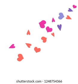 Festive Background with Colorful hearts. Delicate Pattern for Postcard, Print, Banner or Poster. Pretty hearts For Party Decoration, Wedding, Birthday or Anniversary Invitation. Vector