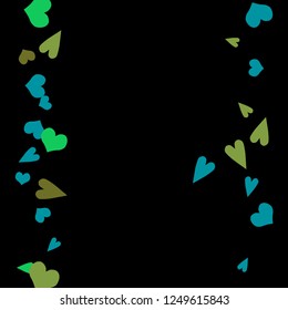 Festive Background with Colorful hearts. Delicate Pattern for Postcard, Print, Banner or Poster. Pretty hearts For Party Decoration, Wedding, Birthday or Anniversary Invitation. Vector