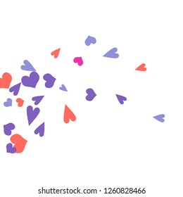 Festive Background with Colorful hearts. Delicate Pattern for Postcard, Print, Banner or Poster. Pretty hearts For Party Decoration, Wedding, Birthday or Anniversary Invitation. Vector

