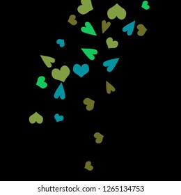 Festive Background with Colorful hearts. Delicate Pattern for Postcard, Print, Banner or Poster. Pretty hearts For Party Decoration, Wedding, Birthday or Anniversary Invitation. Vector
