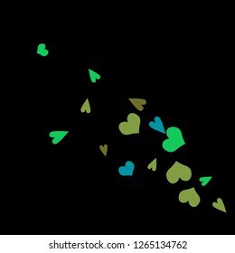 Festive Background with Colorful hearts. Delicate Pattern for Postcard, Print, Banner or Poster. Pretty hearts For Party Decoration, Wedding, Birthday or Anniversary Invitation. Vector
