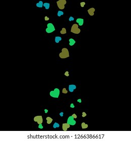 Festive Background with Colorful hearts. Delicate Pattern for Postcard, Print, Banner or Poster. Pretty hearts For Party Decoration, Wedding, Birthday or Anniversary Invitation. Vector
