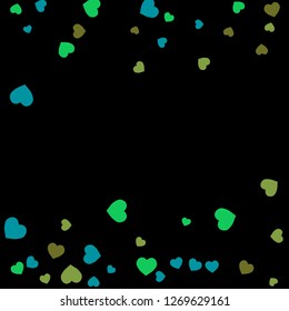 Festive Background with Colorful hearts. Delicate Pattern for Postcard, Print, Banner or Poster. Pretty hearts For Party Decoration, Wedding, Birthday or Anniversary Invitation. Vector
