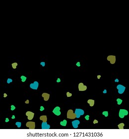 Festive Background with Colorful hearts. Delicate Pattern for Postcard, Print, Banner or Poster. Pretty hearts For Party Decoration, Wedding, Birthday or Anniversary Invitation. Vector
