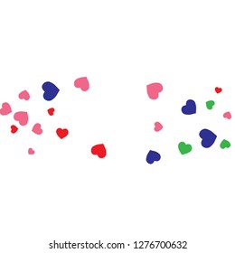 Festive Background with Colorful hearts. Delicate Pattern for Postcard, Print, Banner or Poster. Pretty hearts For Party Decoration, Wedding, Birthday or Anniversary Invitation. Vector

