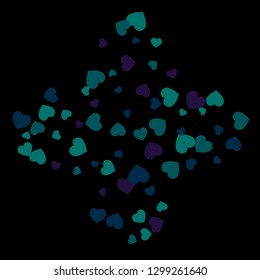 Festive Background with Colorful hearts. Delicate Pattern for Postcard, Print, Banner or Poster. Pretty hearts For Party Decoration, Wedding, Birthday or Anniversary Invitation. Vector
