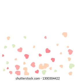 Festive Background with Colorful hearts. Delicate Pattern for Postcard, Print, Banner or Poster. Pretty hearts For Party Decoration, Wedding, Birthday or Anniversary Invitation. Vector
