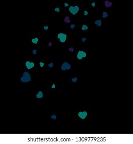 Festive Background with Colorful hearts. Delicate Pattern for Postcard, Print, Banner or Poster. Pretty hearts For Party Decoration, Wedding, Birthday or Anniversary Invitation. Vector
