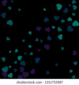 Festive Background with Colorful hearts. Delicate Pattern for Postcard, Print, Banner or Poster. Pretty hearts For Party Decoration, Wedding, Birthday or Anniversary Invitation. Vector
