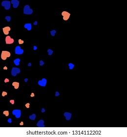 Festive Background with Colorful hearts. Delicate Pattern for Postcard, Print, Banner or Poster. Pretty hearts For Party Decoration, Wedding, Birthday or Anniversary Invitation. Vector
