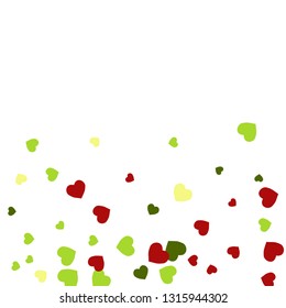 Festive Background with Colorful hearts. Delicate Pattern for Postcard, Print, Banner or Poster. Pretty hearts For Party Decoration, Wedding, Birthday or Anniversary Invitation. Vector
