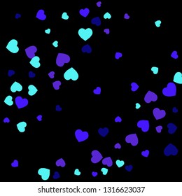 Festive Background with Colorful hearts. Delicate Pattern for Postcard, Print, Banner or Poster. Pretty hearts For Party Decoration, Wedding, Birthday or Anniversary Invitation. Vector
