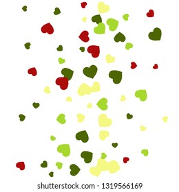 Festive Background with Colorful hearts. Delicate Pattern for Postcard, Print, Banner or Poster. Pretty hearts For Party Decoration, Wedding, Birthday or Anniversary Invitation. Vector
