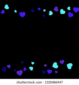 Festive Background with Colorful hearts. Delicate Pattern for Postcard, Print, Banner or Poster. Pretty hearts For Party Decoration, Wedding, Birthday or Anniversary Invitation. Vector
