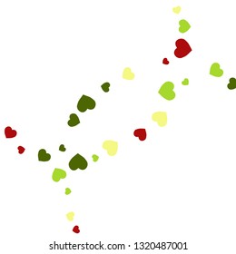Festive Background with Colorful hearts. Delicate Pattern for Postcard, Print, Banner or Poster. Pretty hearts For Party Decoration, Wedding, Birthday or Anniversary Invitation. Vector
