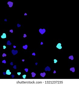 Festive Background with Colorful hearts. Delicate Pattern for Postcard, Print, Banner or Poster. Pretty hearts For Party Decoration, Wedding, Birthday or Anniversary Invitation. Vector

