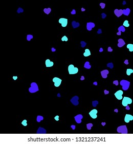 Festive Background with Colorful hearts. Delicate Pattern for Postcard, Print, Banner or Poster. Pretty hearts For Party Decoration, Wedding, Birthday or Anniversary Invitation. Vector
