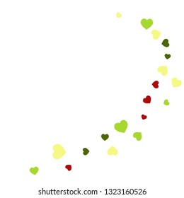 Festive Background with Colorful hearts. Delicate Pattern for Postcard, Print, Banner or Poster. Pretty hearts For Party Decoration, Wedding, Birthday or Anniversary Invitation. Vector
