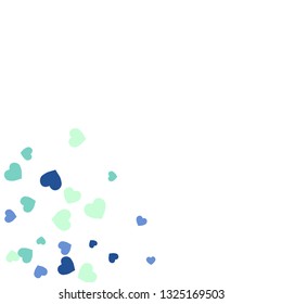 Festive Background with Colorful hearts. Delicate Pattern for Postcard, Print, Banner or Poster. Pretty hearts For Party Decoration, Wedding, Birthday or Anniversary Invitation. Vector
