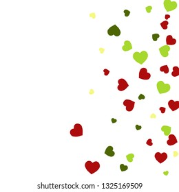 Festive Background with Colorful hearts. Delicate Pattern for Postcard, Print, Banner or Poster. Pretty hearts For Party Decoration, Wedding, Birthday or Anniversary Invitation. Vector

