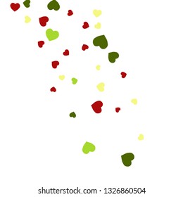Festive Background with Colorful hearts. Delicate Pattern for Postcard, Print, Banner or Poster. Pretty hearts For Party Decoration, Wedding, Birthday or Anniversary Invitation. Vector
