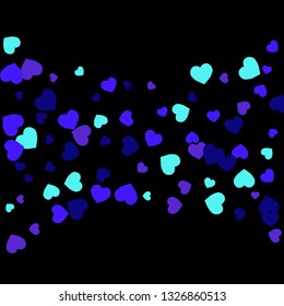 Festive Background with Colorful hearts. Delicate Pattern for Postcard, Print, Banner or Poster. Pretty hearts For Party Decoration, Wedding, Birthday or Anniversary Invitation. Vector

