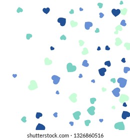 Festive Background with Colorful hearts. Delicate Pattern for Postcard, Print, Banner or Poster. Pretty hearts For Party Decoration, Wedding, Birthday or Anniversary Invitation. Vector
