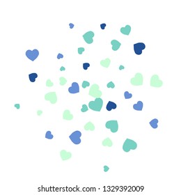 Festive Background with Colorful hearts. Delicate Pattern for Postcard, Print, Banner or Poster. Pretty hearts For Party Decoration, Wedding, Birthday or Anniversary Invitation. Vector

