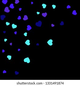 Festive Background with Colorful hearts. Delicate Pattern for Postcard, Print, Banner or Poster. Pretty hearts For Party Decoration, Wedding, Birthday or Anniversary Invitation. Vector

