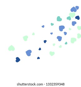 Festive Background with Colorful hearts. Delicate Pattern for Postcard, Print, Banner or Poster. Pretty hearts For Party Decoration, Wedding, Birthday or Anniversary Invitation. Vector
