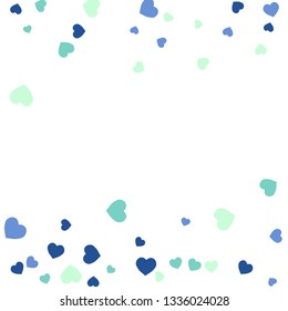 Festive Background with Colorful hearts. Delicate Pattern for Postcard, Print, Banner or Poster. Pretty hearts For Party Decoration, Wedding, Birthday or Anniversary Invitation. Vector
