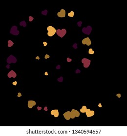 Festive Background with Colorful hearts. Delicate Pattern for Postcard, Print, Banner or Poster. Pretty hearts For Party Decoration, Wedding, Birthday or Anniversary Invitation. Vector
