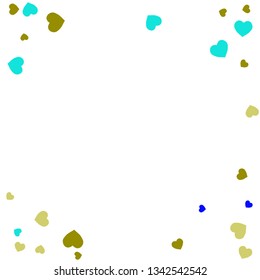 Festive Background with Colorful hearts. Delicate Pattern for Postcard, Print, Banner or Poster. Pretty hearts For Party Decoration, Wedding, Birthday or Anniversary Invitation. Vector

