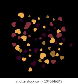 Festive Background with Colorful hearts. Delicate Pattern for Postcard, Print, Banner or Poster. Pretty hearts For Party Decoration, Wedding, Birthday or Anniversary Invitation. Vector
