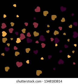 Festive Background with Colorful hearts. Delicate Pattern for Postcard, Print, Banner or Poster. Pretty hearts For Party Decoration, Wedding, Birthday or Anniversary Invitation. Vector
