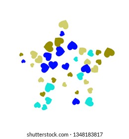 Festive Background with Colorful hearts. Delicate Pattern for Postcard, Print, Banner or Poster. Pretty hearts For Party Decoration, Wedding, Birthday or Anniversary Invitation. Vector
